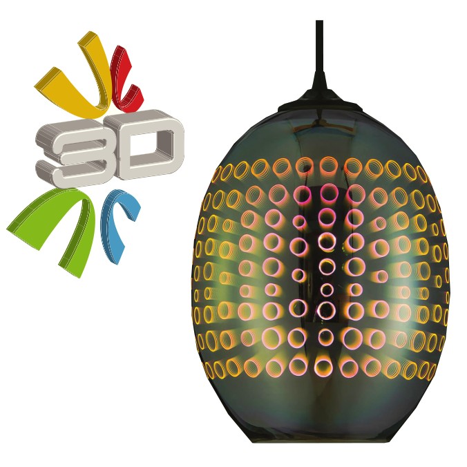 

Светильник подвесной 3D эффект Horoz Electric RADIAN-2 стекло E27 021-007-0002