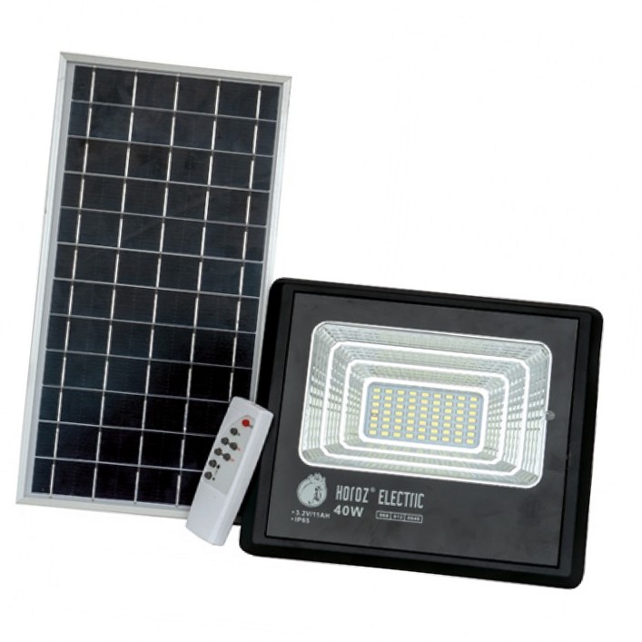 

Прожектор светодиодный LED с солнечной панелью Horoz Electric TIGER-40 40W 6400K IP65 068-012-0040