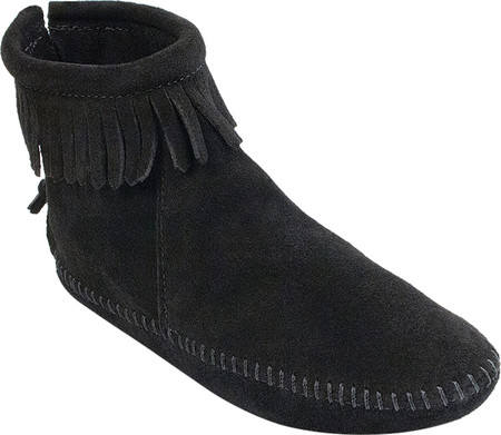 

Женские ботинки Minnetonka Back Zipper Boot Softsole Black Suede 39.5
