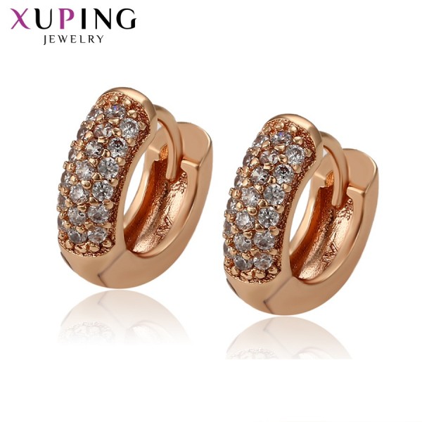 

Серьги Xuping с белыми фианитами розовая позолота 8003000
