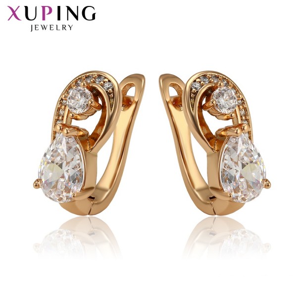 

Серьги Xuping с белыми фианитами позолота 18К 7589000