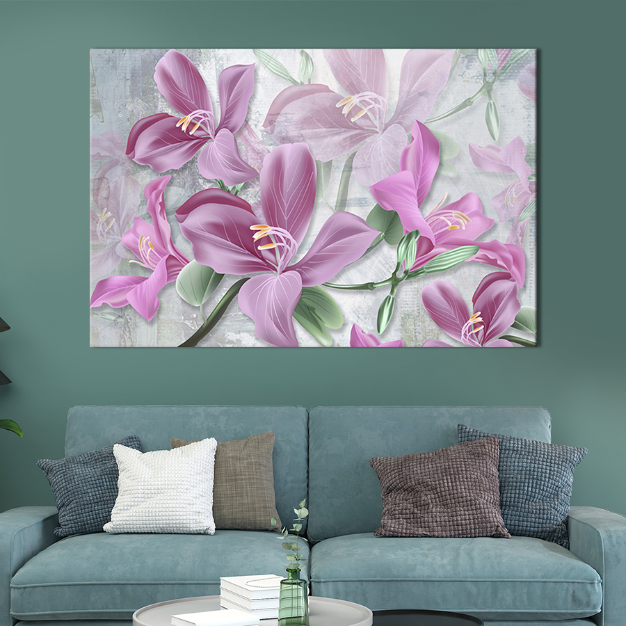 Картина на холсте интерьерная картина Живописные лилии 51x34 см (266-1 ...