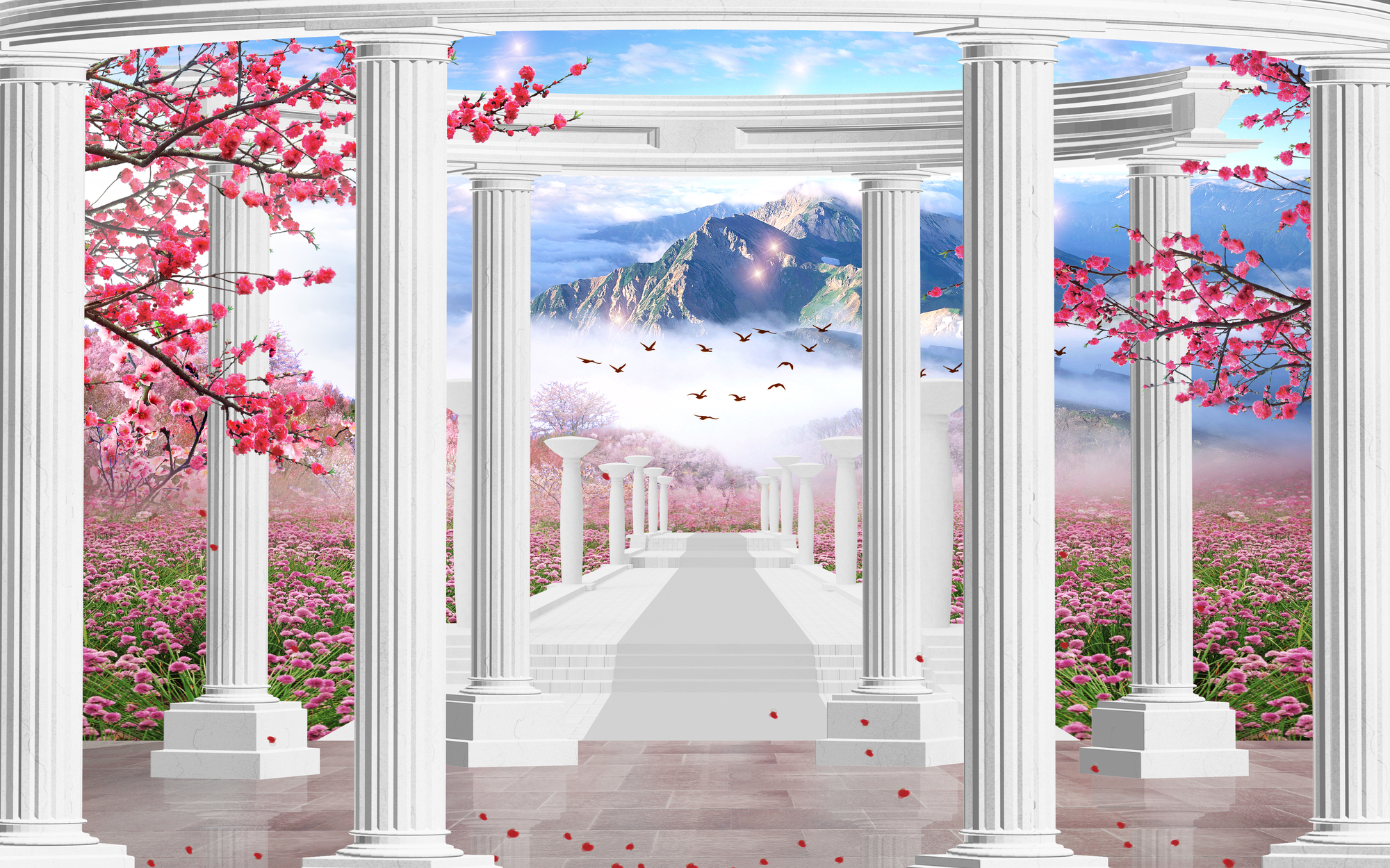 

Фотообои Природа '3D Колонны' (5194) , Иней