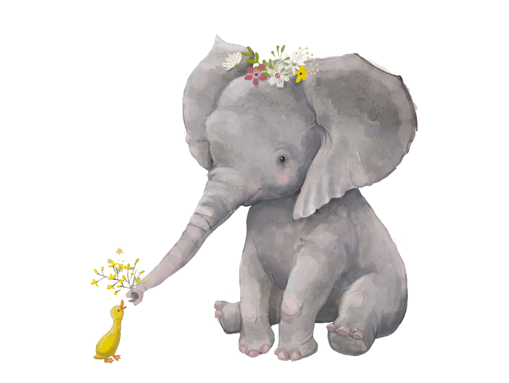 

Фотообои Детские 'Слоник' (5755) , Холст