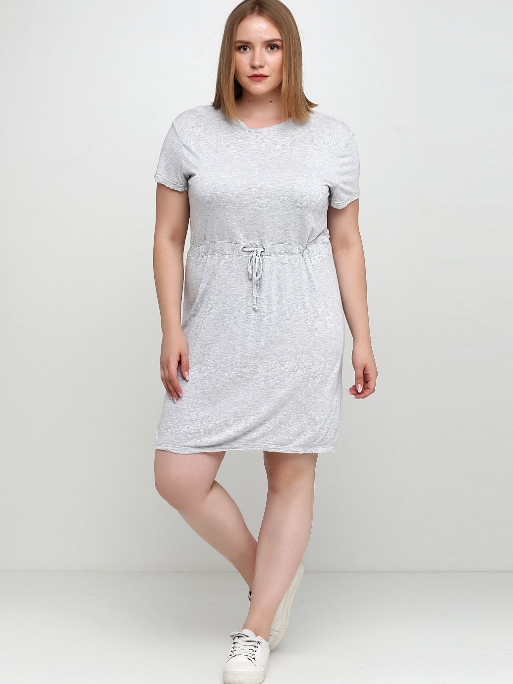 Акція на Сукня-футболка міні осіння жіноча H&M 0615524-03 XS Сіра від Rozetka