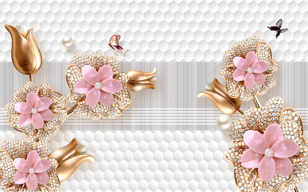 

Фотообои 3D 'Драгоценные цветы' (5385) , Холст