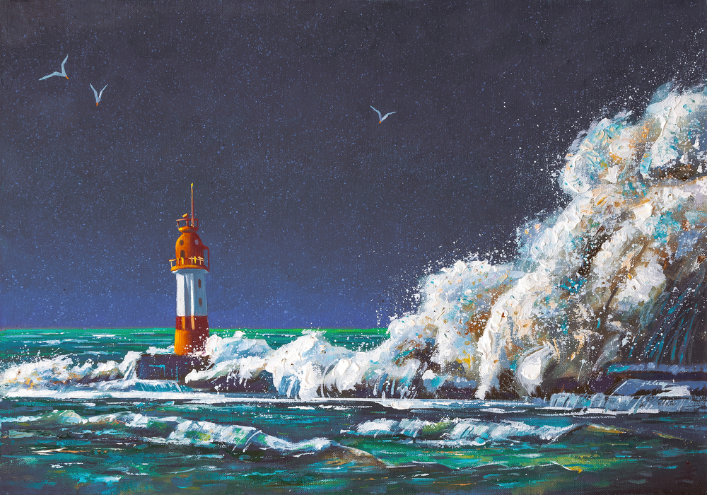 

Фотообои Море 'Маяк в море' (5713) , Фреска