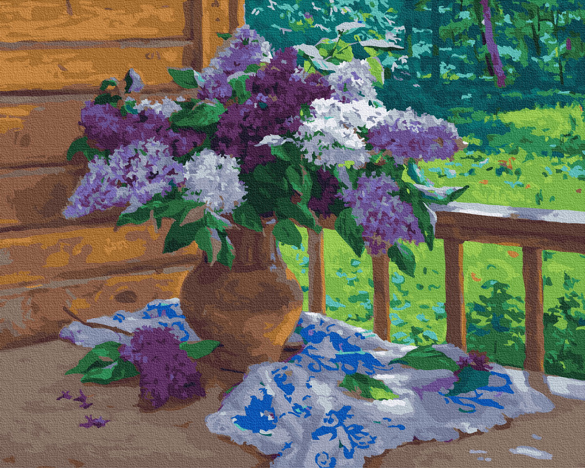 

Картина по Номерам Сирень на веранде 40х50см RainbowArt gx23228