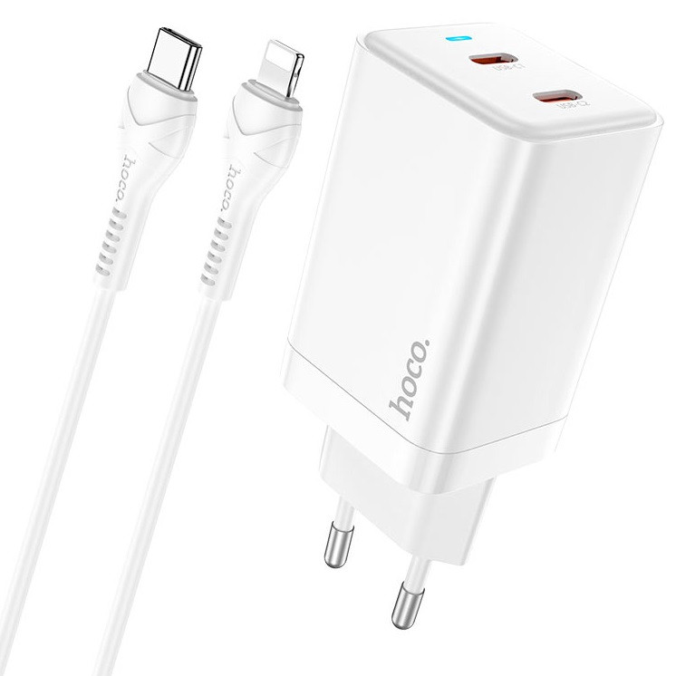 Зарядное устройство с быстрой зарядкой GaN + кабель Type-C to Lightning ...
