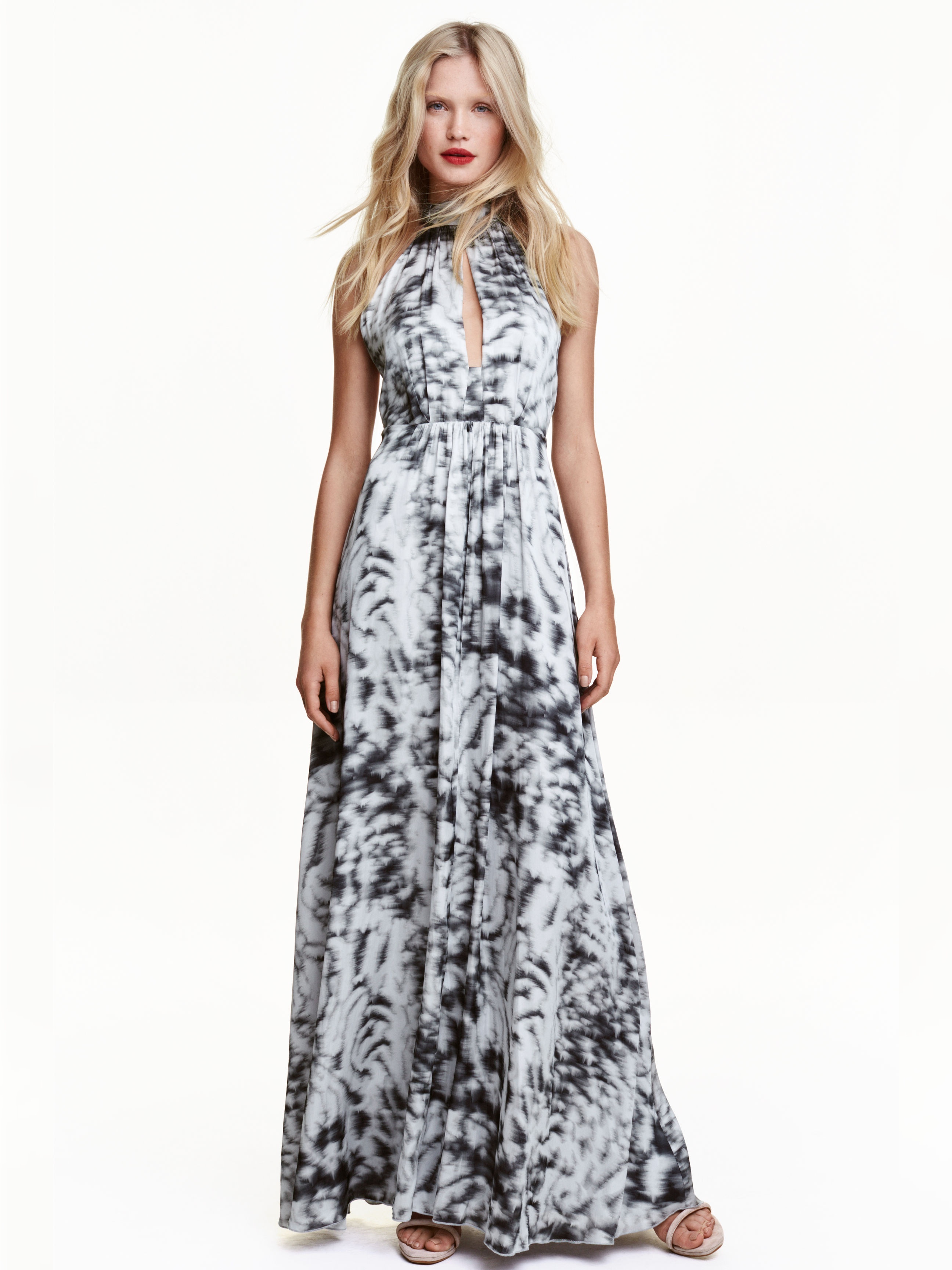 

Платье H&M 4374184 34 Светло-серое/Рисунок