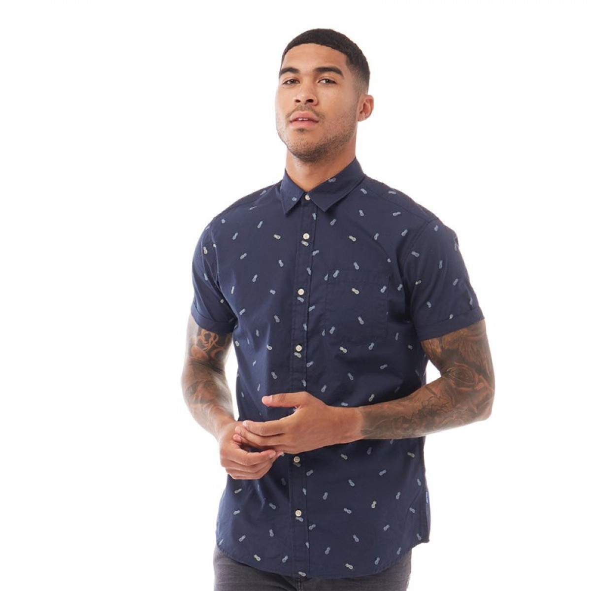 

Рубашка JACK AND JONES Lasse Short Sleeve Shirt Navy Blazer Navy, S (42)