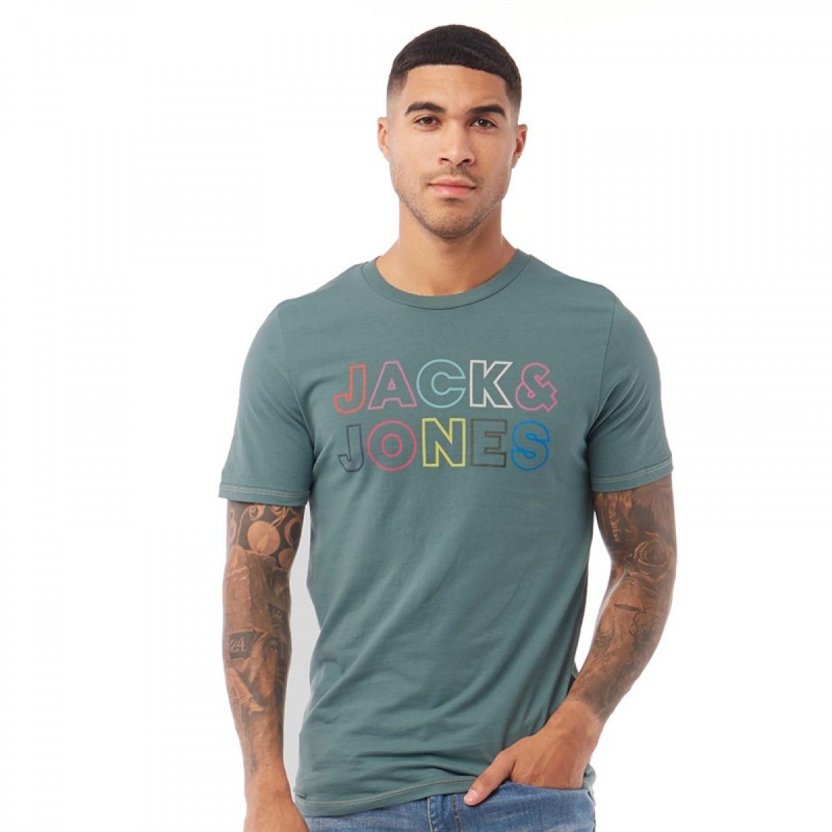 

Футболка JACK AND JONES Jacob Neck North Atlantic Sea Green, S (42)