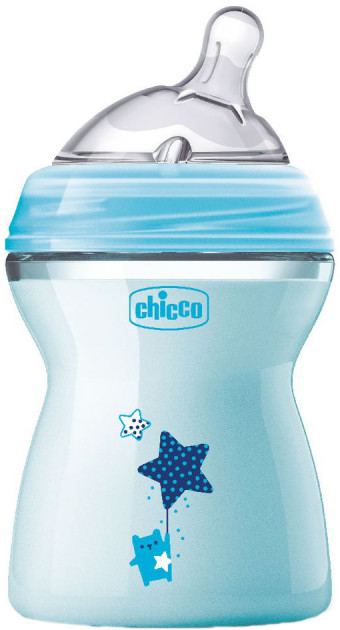 

Бутылочка для кормления пластиковая Chicco Natural Feeling Color 250 мл 2 м+ Голубая