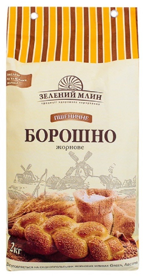Мука пшеничная тонкого помола Зелений Млин жерновая 2 кг – низкие цены ...