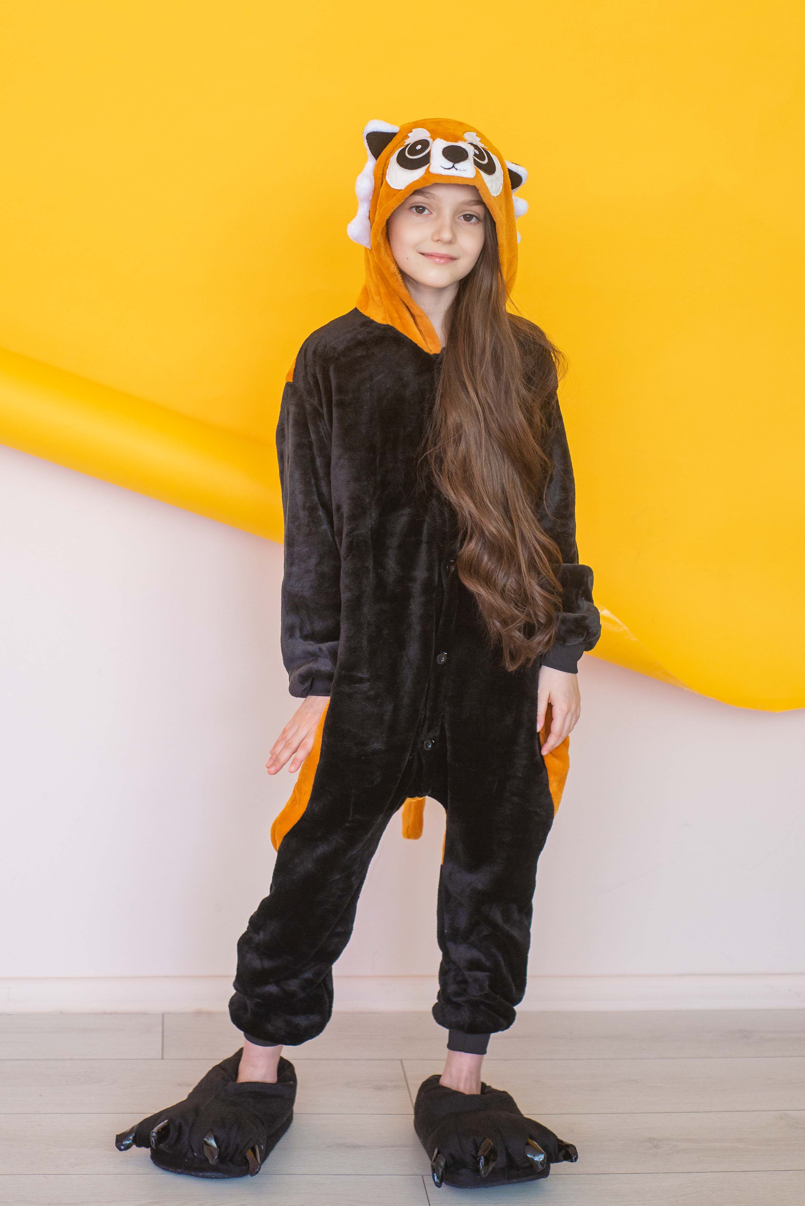 

Пижама Кигуруми детская BearWear Енот (Красная панда) S 105 - 115 см Черно-желтый (K0W1-0108-S)