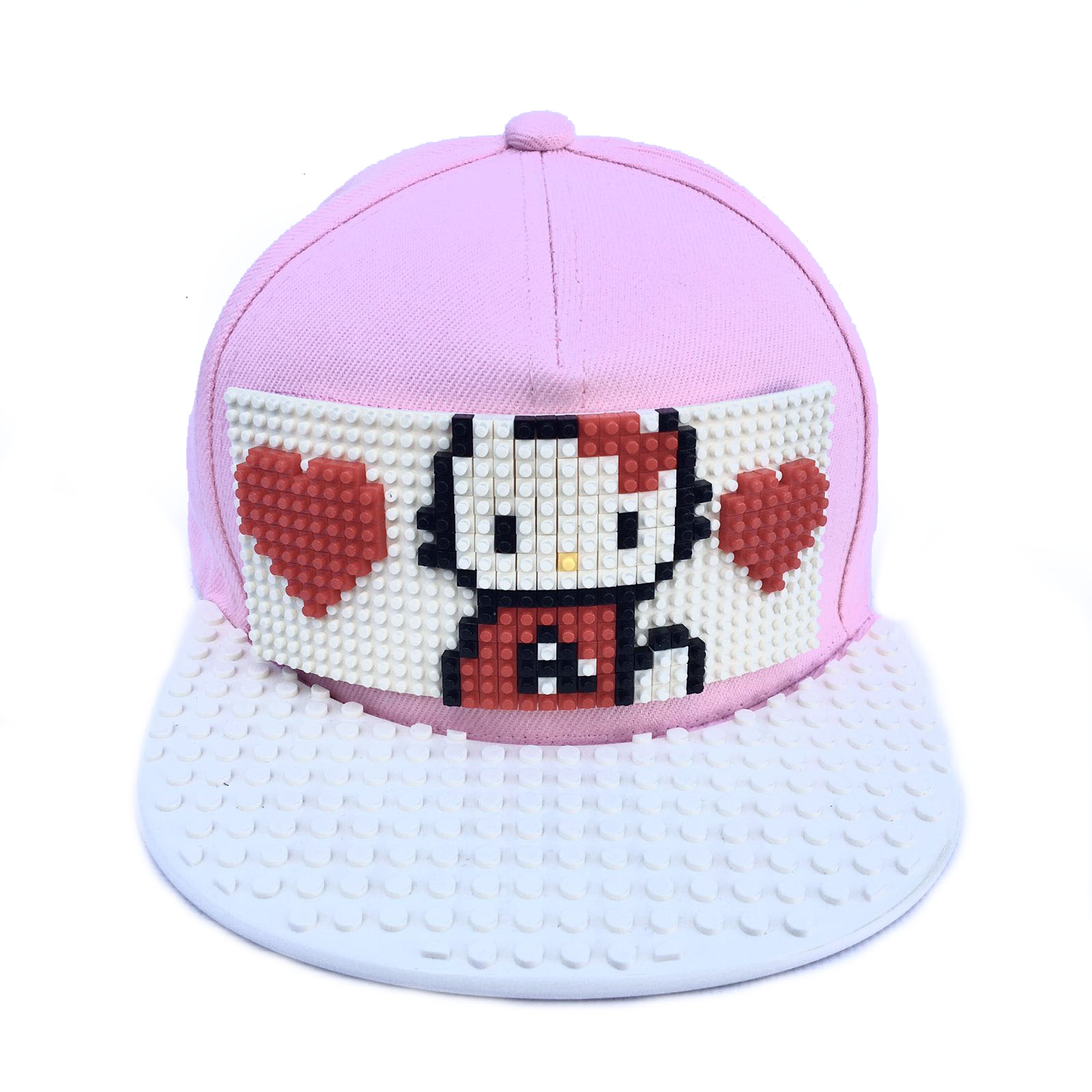 

Кепка-конструктор BricksCap Hello Kitty (красные сердечка) 52-56 Розово-белый (1000142-S/M)