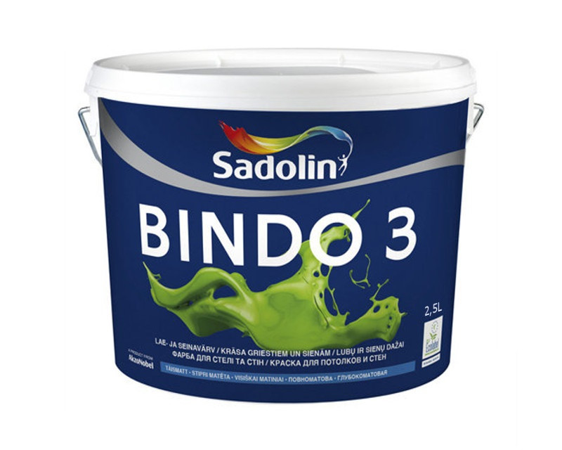 

Краска латексная SADOLIN BINDO 3 интерьерная ВW-белая 2,5л