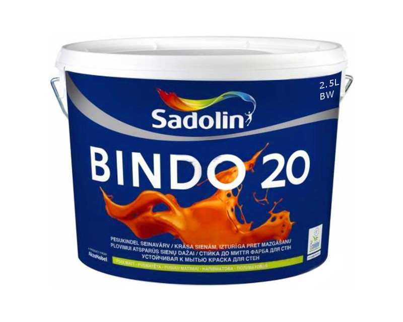 

Краска латексная SADOLIN BINDO 20 интерьерная ВW-белая 2,5л