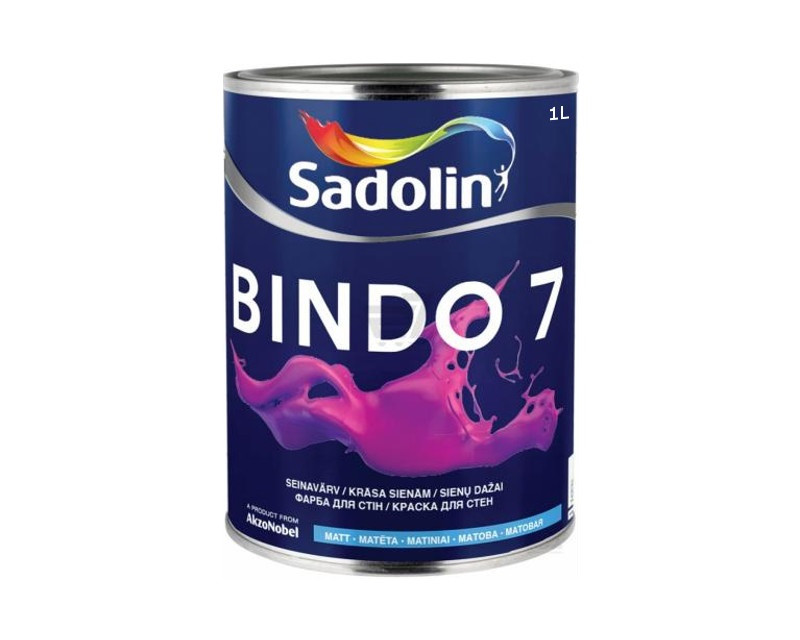 

Краска латексная SADOLIN BINDO 7 интерьерная ВW-белая 1л