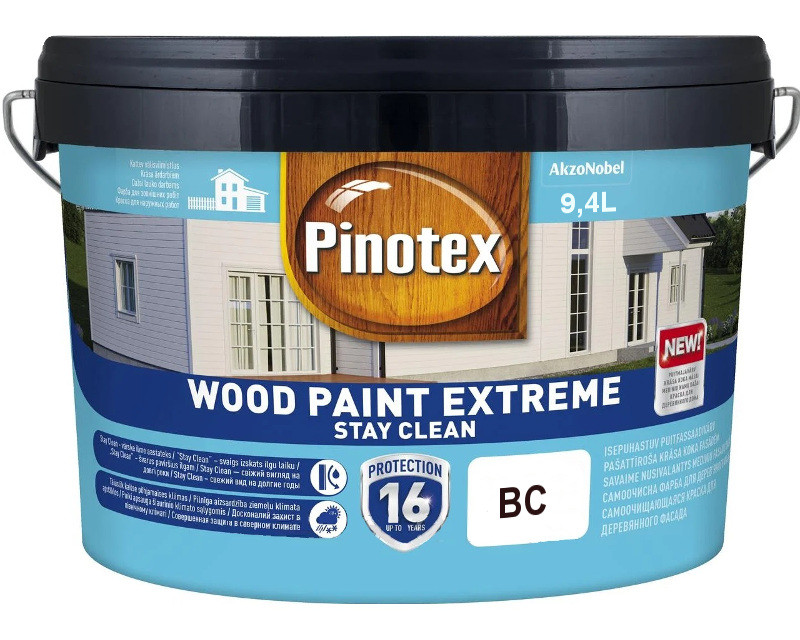 

Краска антисептическая PINOTEX WOOD PAINT EXTREME для древесины транспарентная (база ВC) 9,4л