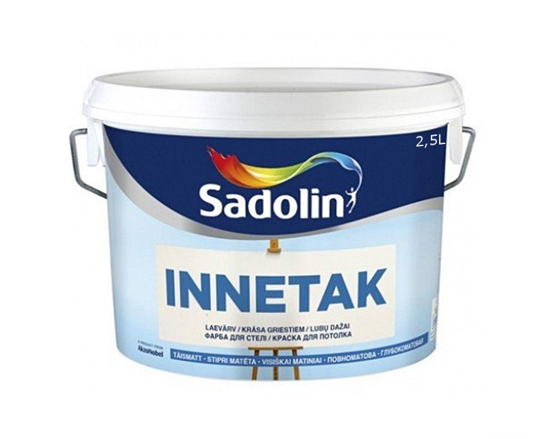 

Краска замедленного высыхания SADOLIN INNETAK для потолков белый (база ВW) 2,5л