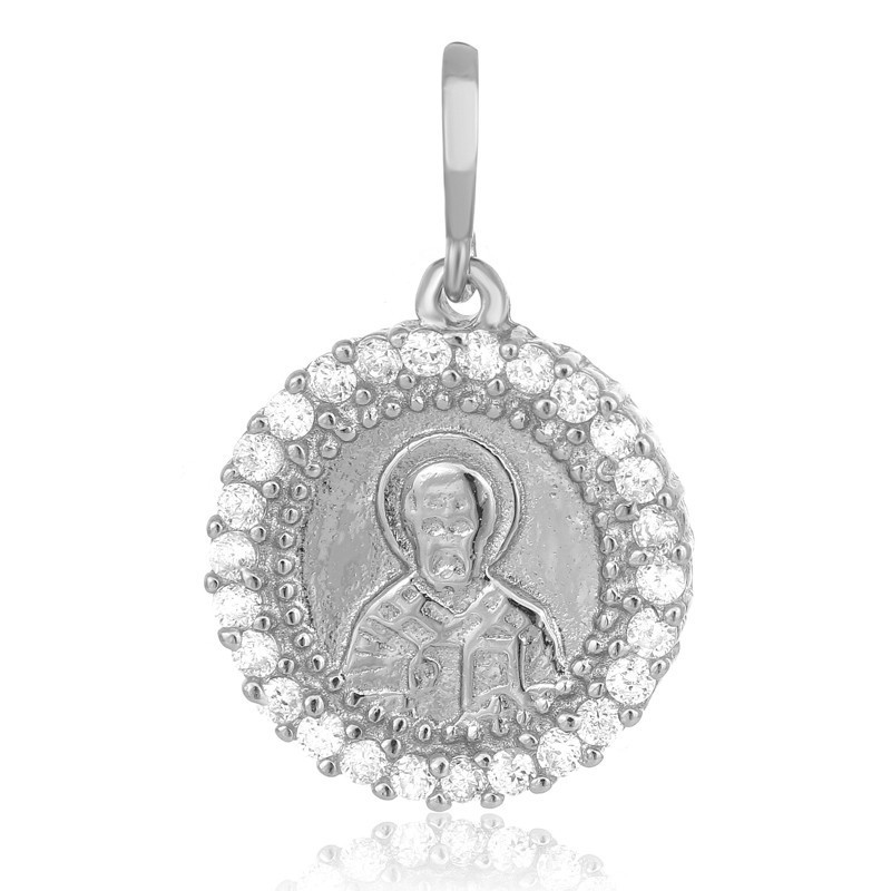 

Серебряная подвеска Silvex925 с фианитом - "Икона Святого Николая Чудотворца" П2Ф/338