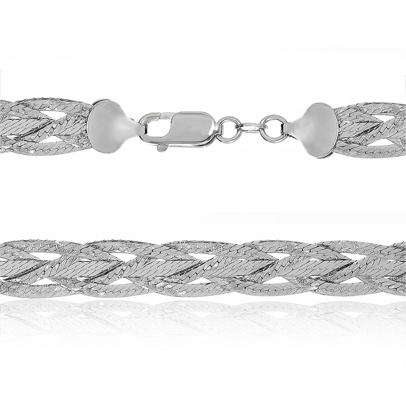 

Серебряная цепь Silvex925 родированная - коса 111Р 2/45, женская