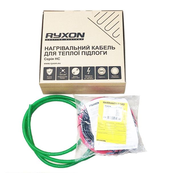 

Тонкий кабель под плитку Ryxon HC-20 13.8 м.кв -2200 Вт - 110м