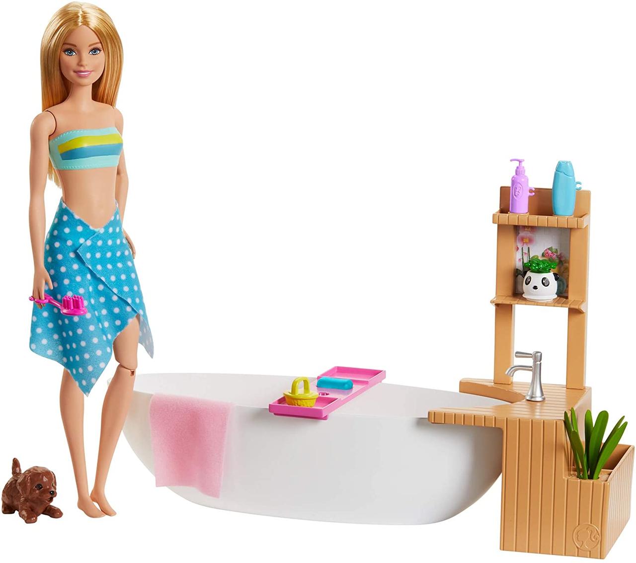 

Ігровий набір Barbie Fizzy Bath Doll & Playset, Blonde Bанна кімната (GJN32) (B07XF98T8M)