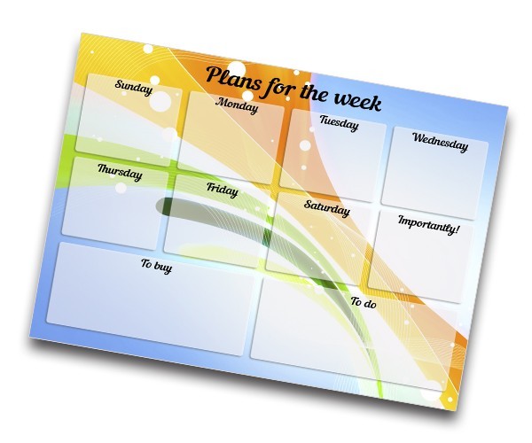 

Магнітний планер на холодильник SuperPlanners "Plans for the week" Joy, 28х20 см