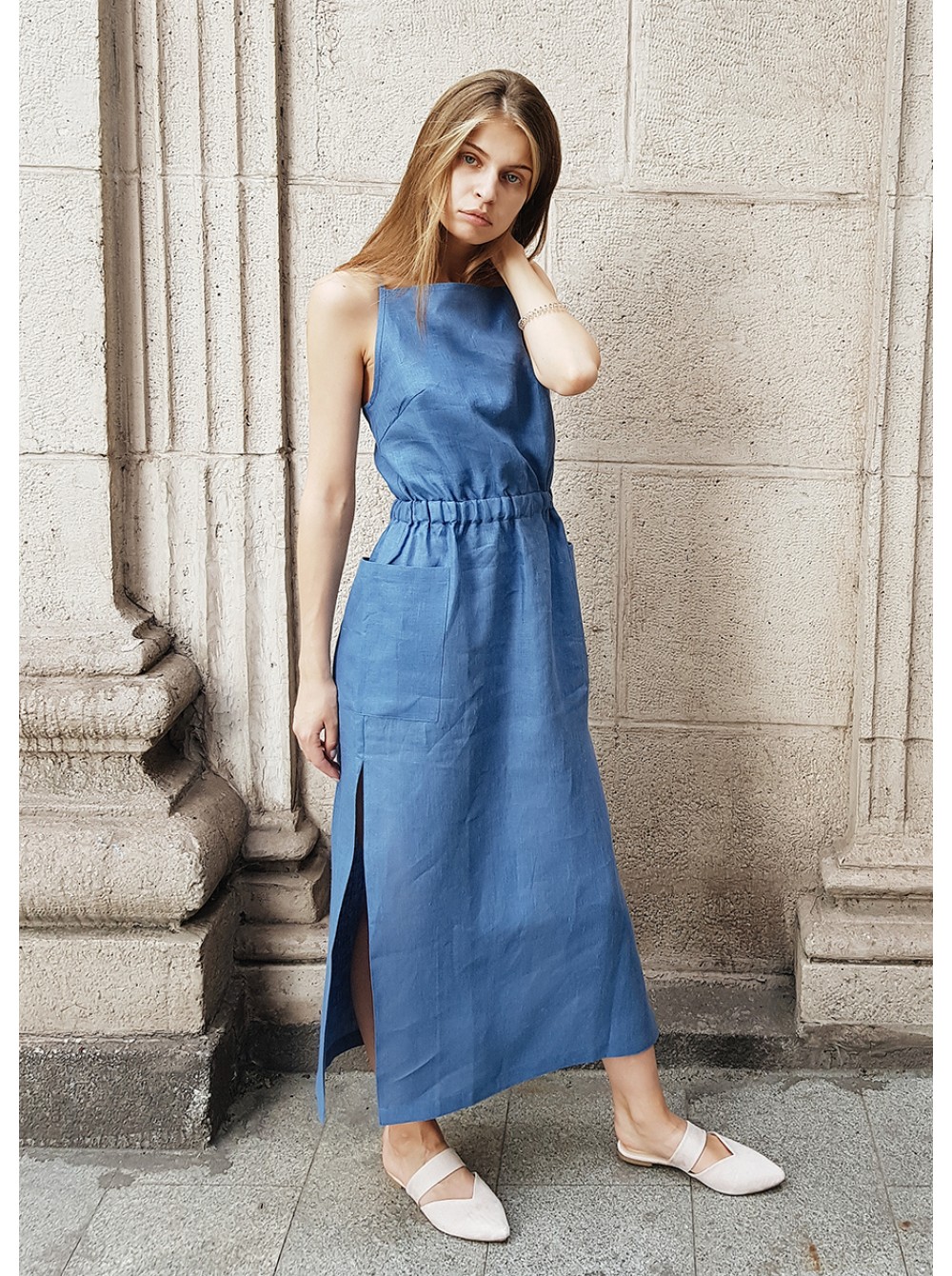 

Женское платье Fashion Woman ST10145 светло-синее рS