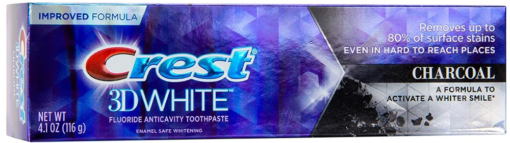 Акція на Отбеливающая зубная паста Crest 3D White Charcoal 116 г (037000479802) від Rozetka UA