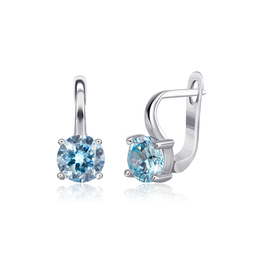 

Серебряные серьги Silvex925 с фианитом СК2ФТ/404, с английской застежкой
