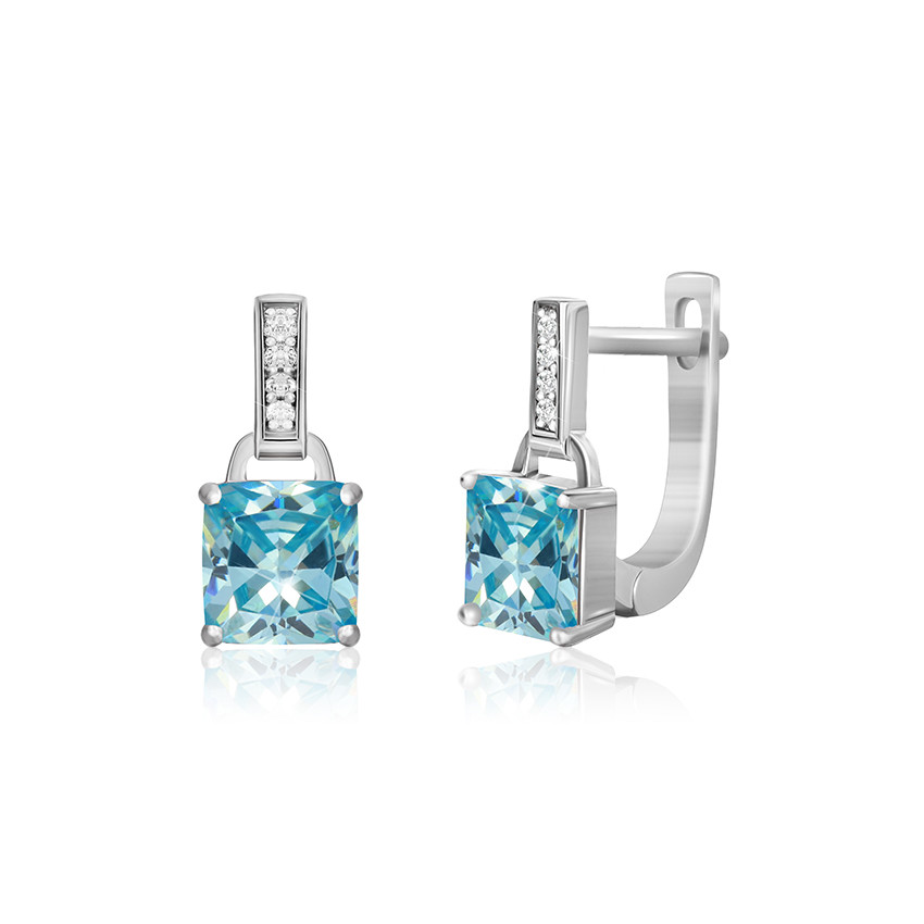 

Серебряные серьги Silvex925 с фианитом СК2ФТ/402, с английской застежкой