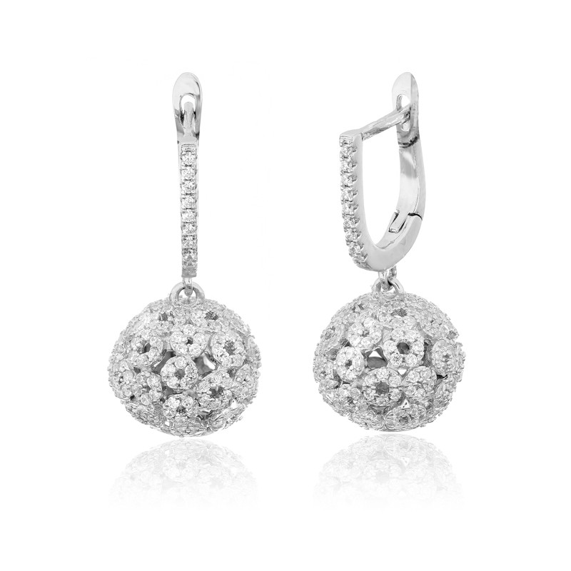 

Серебряные серьги Silvex925 с фианитом С2Ф/162, с английской застежкой