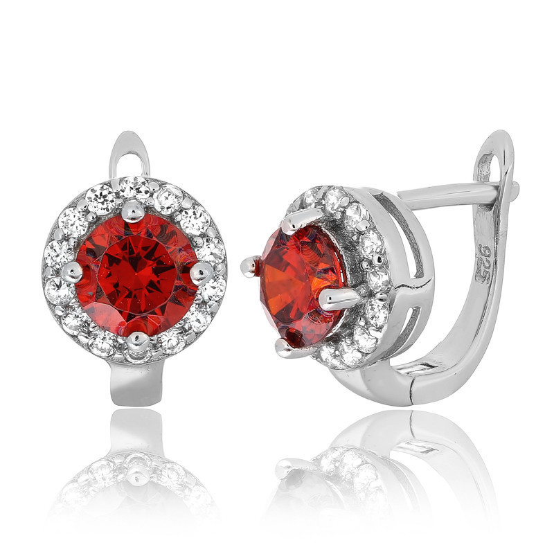 

Серебряные серьги Silvex925 с фианитом СК2ФГ/437, с английской застежкой