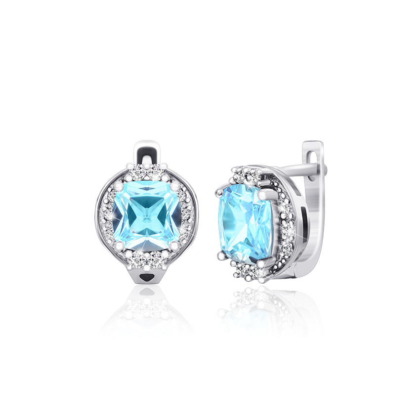 

Серебряные серьги Silvex925 с фианитом СК2ФТ/395, с английской застежкой