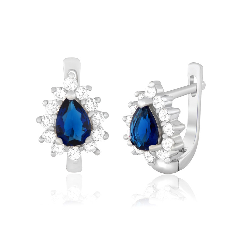 

Серебряные серьги Silvex925 с фианитом СК2ФС/383, с английской застежкой
