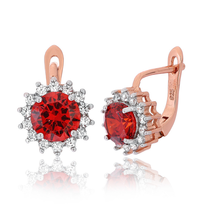 

Серебряные серьги Silvex925 позолоченные с фианитом СК3ФГ/475, с английской застежкой