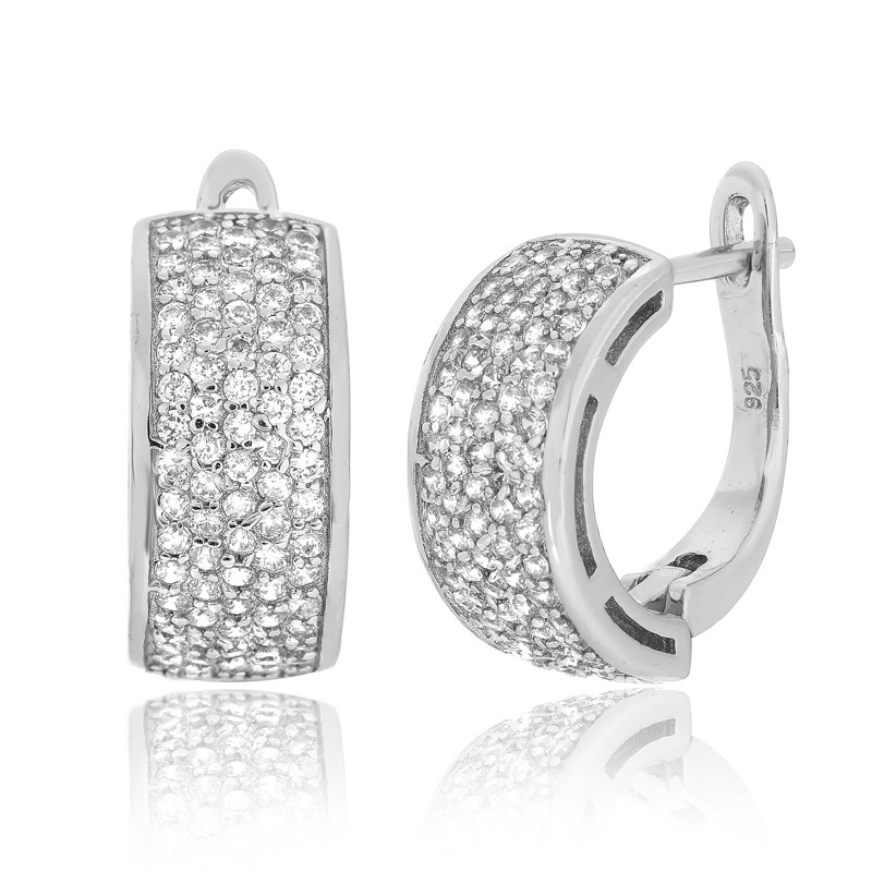 

Серебряные серьги Silvex925 с фианитом СК2Ф/372, с английской застежкой