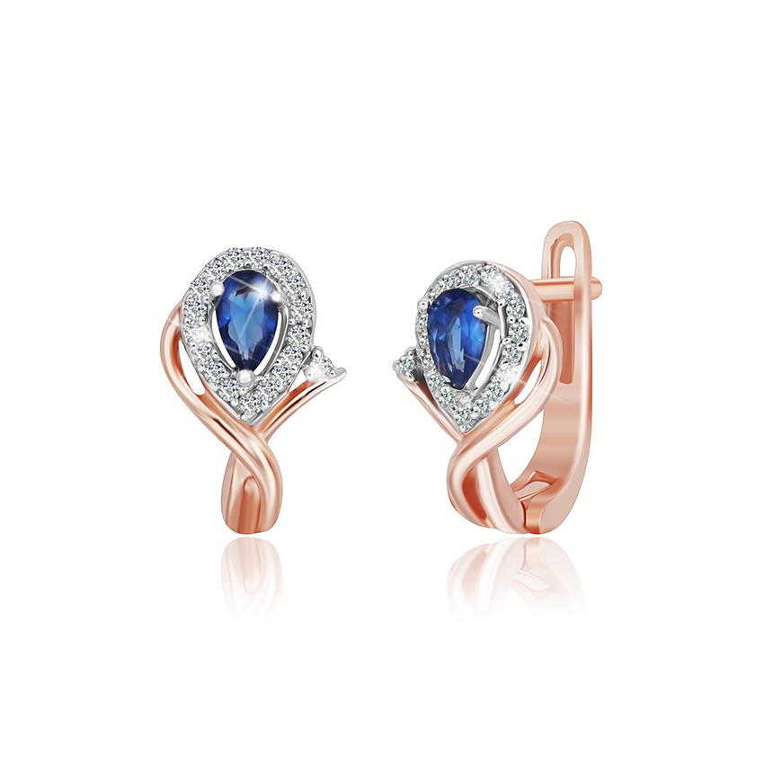 

Серебряные серьги Silvex925 позолоченные с фианитом СК3ФС/340, с английской застежкой
