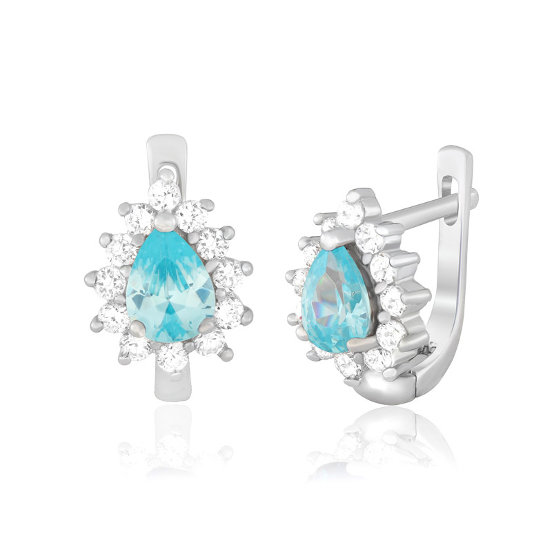 

Серебряные серьги Silvex925 с фианитом СК2ФТ/383, с английской застежкой