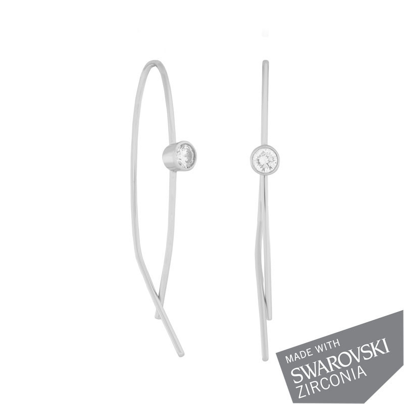 

Серебряные серьги Silvex925 с цирконием SWAROWSKI ZIRCONIA С2С/407, застежка "петля"