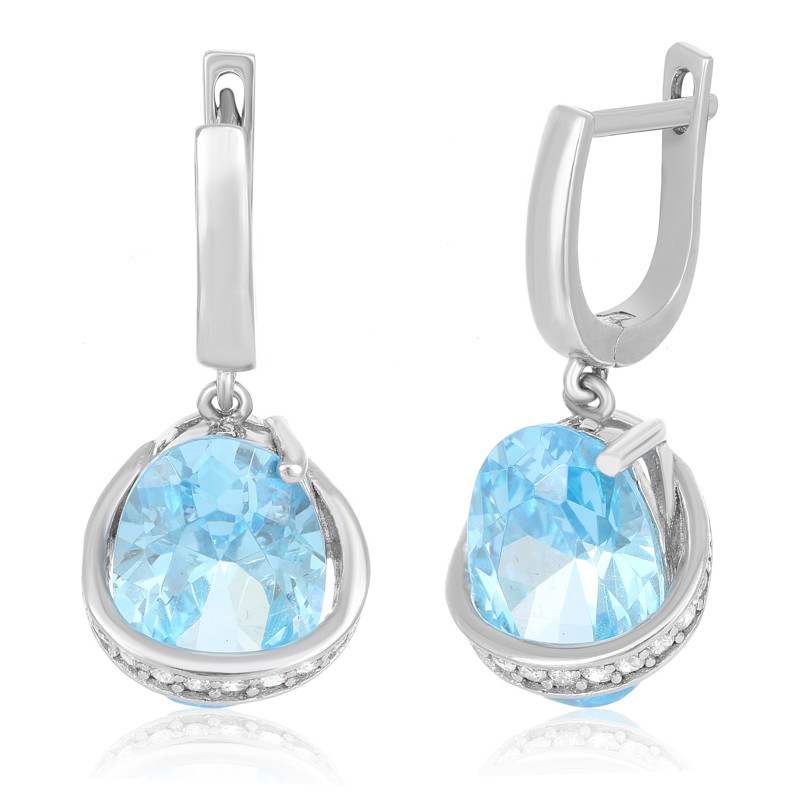 

Серебряные серьги Silvex925 с фианитом СК2ФТ/385, с английской застежкой