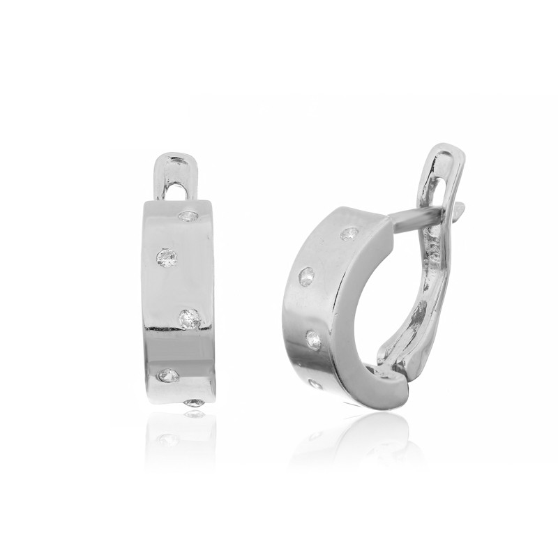 

Серебряные серьги Silvex925 с фианитом С2Ф/002, с английской застежкой