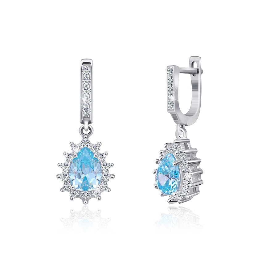 

Серебряные серьги Silvex925 с фианитом СК2ФТ/429, с английской застежкой