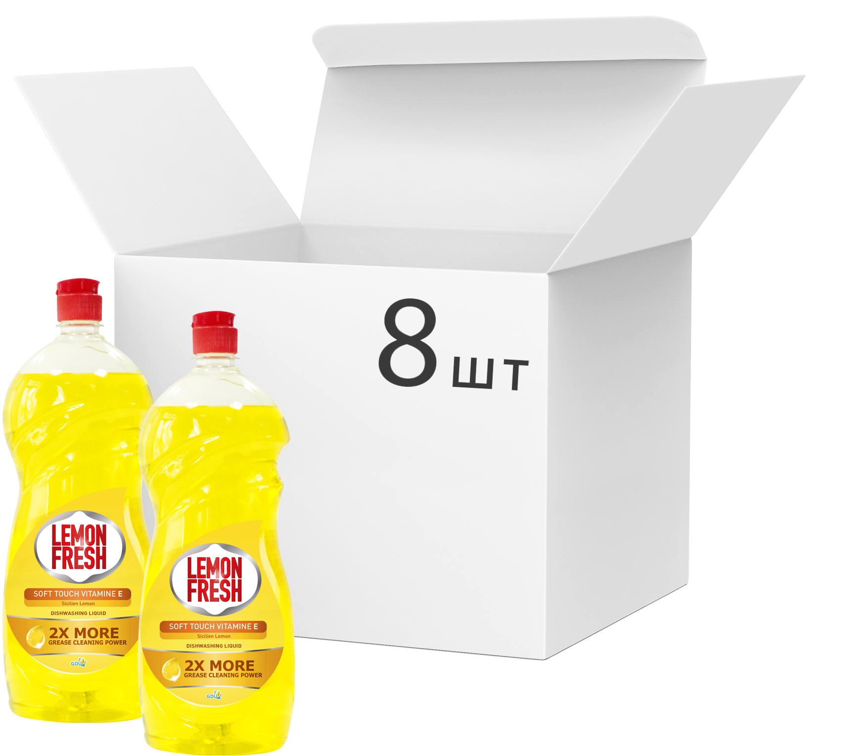Акция на Упаковка жидкости для мытья посуды Sensua Lemon Fresh Желтый 1.5 л х 8 шт (4820167000844) от Rozetka UA