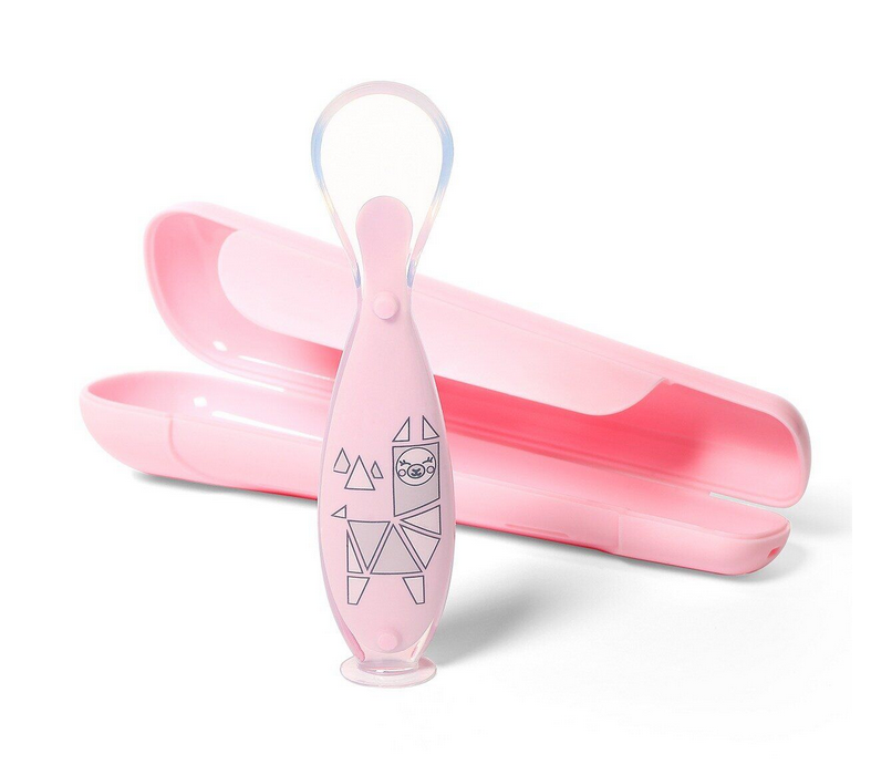 

Ложка силиконовая с присоской в футляре BabyOno Розовая