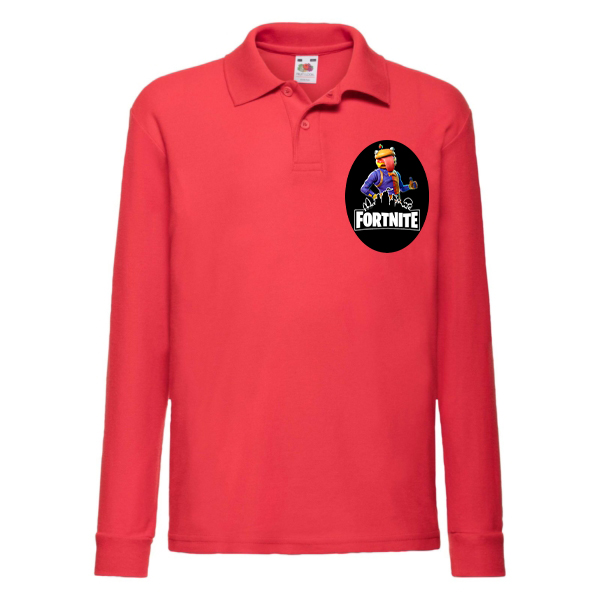

Поло с длинным рукавом Fruit of the Loom Fortnite Beef Boss (Фортнайт Бургермен) Красный 164 см BFDFBBM164D1KR
