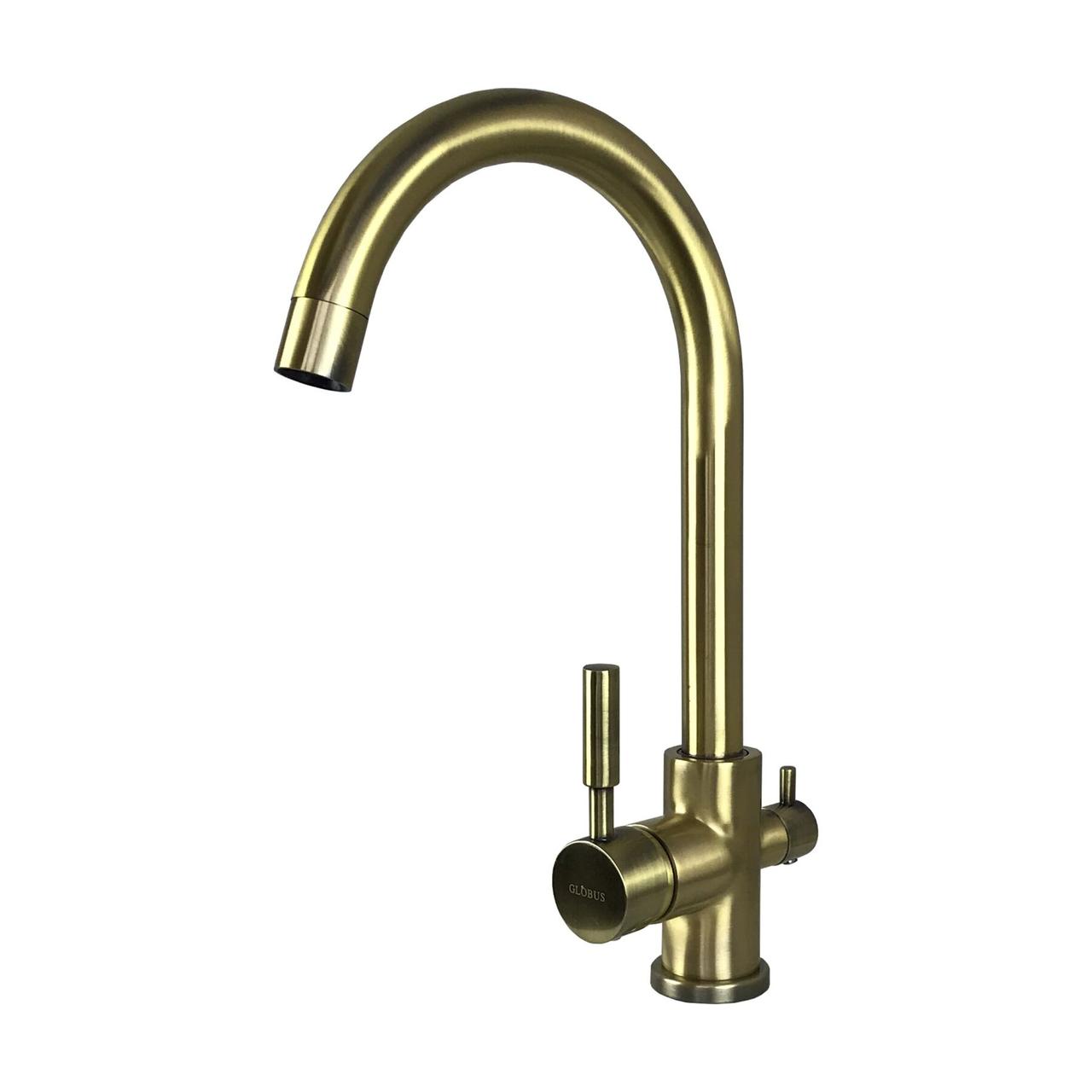 

Смеситель кухонный Globus Lux LAZER GLLR-0333 BRONZE